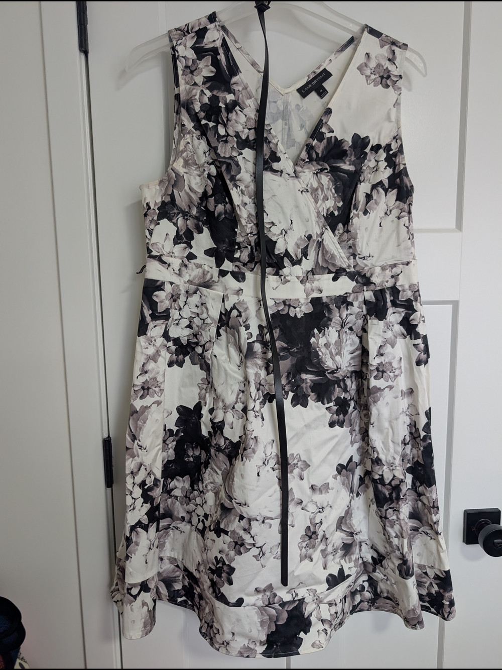 Lane Bryant Black & White Floral Midi Dress